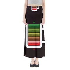 Black Energy Battery Life Full Length Maxi Skirt by Sapixe