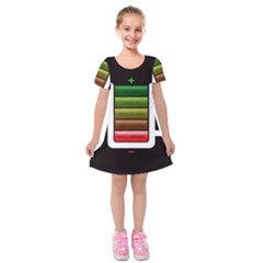 Black Energy Battery Life Kids  Short Sleeve Velvet Dress by Sapixe