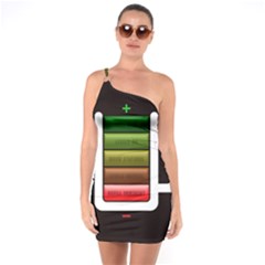 Black Energy Battery Life One Soulder Bodycon Dress by Sapixe