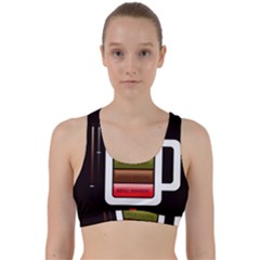 Black Energy Battery Life Back Weave Sports Bra by Sapixe