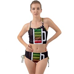 Black Energy Battery Life Mini Tank Bikini Set by Sapixe