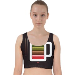 Black Energy Battery Life Velvet Racer Back Crop Top