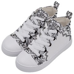 Bouquet Flower Decoration Pattern Kid s Mid-top Canvas Sneakers