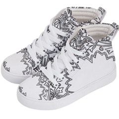 Bouquet Flower Decoration Pattern Kid s Hi-top Skate Sneakers