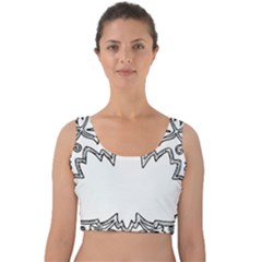 Bouquet Flower Decoration Pattern Velvet Crop Top