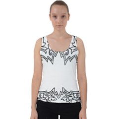 Bouquet Flower Decoration Pattern Velvet Tank Top