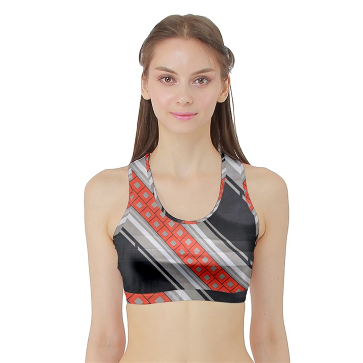 Bed Linen Microfibre Pattern Sports Bra with Border