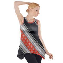 Bed Linen Microfibre Pattern Side Drop Tank Tunic by Sapixe