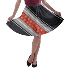 Bed Linen Microfibre Pattern A-line Skater Skirt by Sapixe