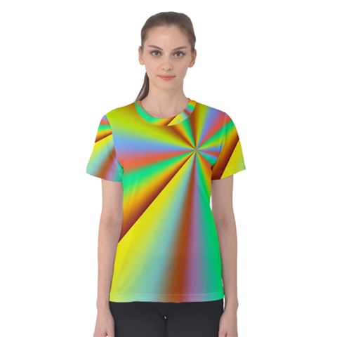 Burst Radial Shine Sunburst Sun Women s Cotton Tee by Sapixe