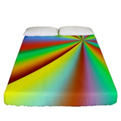 Burst Radial Shine Sunburst Sun Fitted Sheet (queen Size) by Sapixe