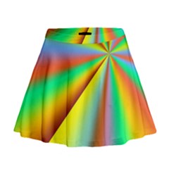 Burst Radial Shine Sunburst Sun Mini Flare Skirt by Sapixe