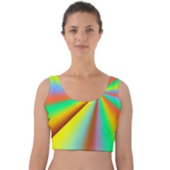 Burst Radial Shine Sunburst Sun Velvet Crop Top by Sapixe