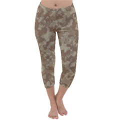 Camouflage Tarn Texture Pattern Capri Winter Leggings  by Sapixe