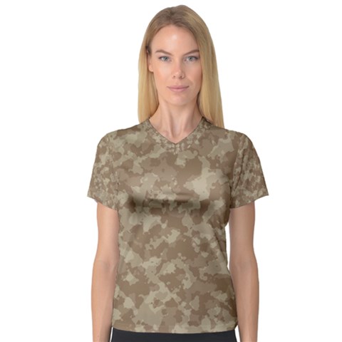 Camouflage Tarn Texture Pattern V-neck Sport Mesh Tee by Sapixe