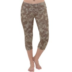 Camouflage Tarn Texture Pattern Capri Yoga Leggings by Sapixe