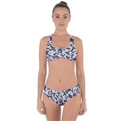 Camouflage Tarn Texture Pattern Criss Cross Bikini Set