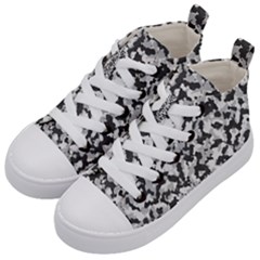 Camouflage Tarn Texture Pattern Kid s Mid-top Canvas Sneakers by Sapixe