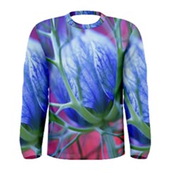 Blue Flowers With Thorns Men s Long Sleeve Tee