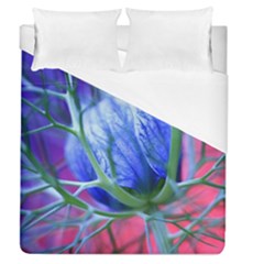 Blue Flowers With Thorns Duvet Cover (queen Size) by Sapixe