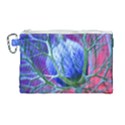 Blue Flowers With Thorns Canvas Cosmetic Bag (Large) View1