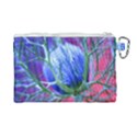 Blue Flowers With Thorns Canvas Cosmetic Bag (Large) View2