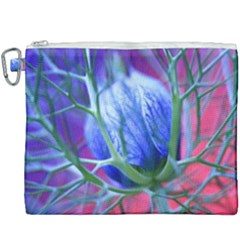 Blue Flowers With Thorns Canvas Cosmetic Bag (xxxl)