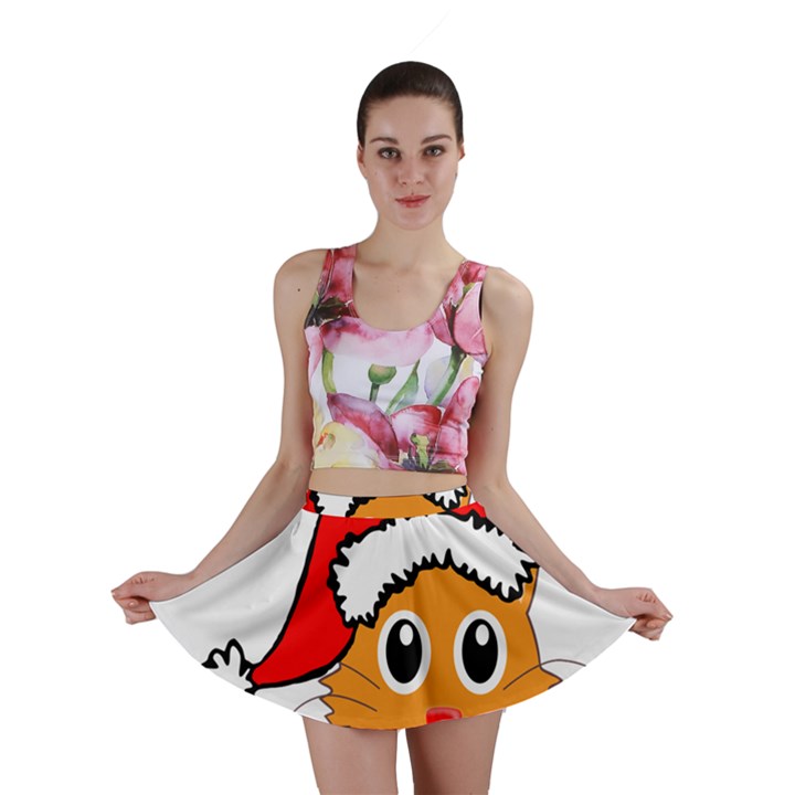 Cat Christmas Cartoon Clip Art Mini Skirt