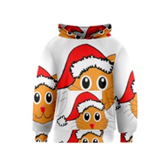 Cat Christmas Cartoon Clip Art Kids  Pullover Hoodie by Sapixe