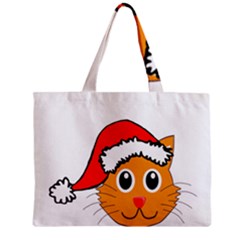 Cat Christmas Cartoon Clip Art Zipper Mini Tote Bag by Sapixe