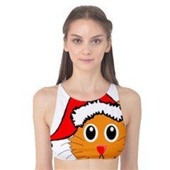 Cat Christmas Cartoon Clip Art Tank Bikini Top by Sapixe