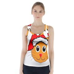 Cat Christmas Cartoon Clip Art Racer Back Sports Top by Sapixe