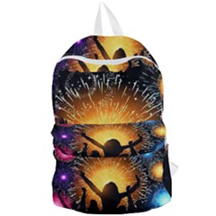 Celebration Night Sky With Fireworks In Various Colors Foldable Lightweight Backpack