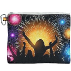 Celebration Night Sky With Fireworks In Various Colors Canvas Cosmetic Bag (xxxl) by Sapixe