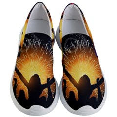 Celebration Night Sky With Fireworks In Various Colors Women s Lightweight Slip Ons