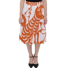 Chinese Zodiac Dog Folding Skater Skirt by Sapixe