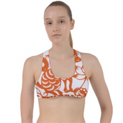 Chinese Zodiac Dog Criss Cross Racerback Sports Bra by Sapixe