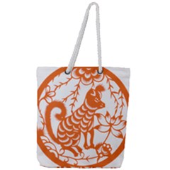 Chinese Zodiac Dog Full Print Rope Handle Tote (large) by Sapixe