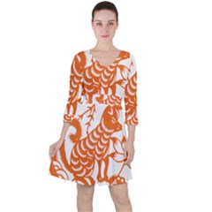 Chinese Zodiac Dog Ruffle Dress by Sapixe