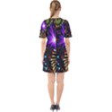 Celebration Fireworks In Red Blue Yellow And Green Color Sixties Short Sleeve Mini Dress View2