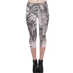 Chinese Dragon Tattoo Capri Leggings  by Sapixe