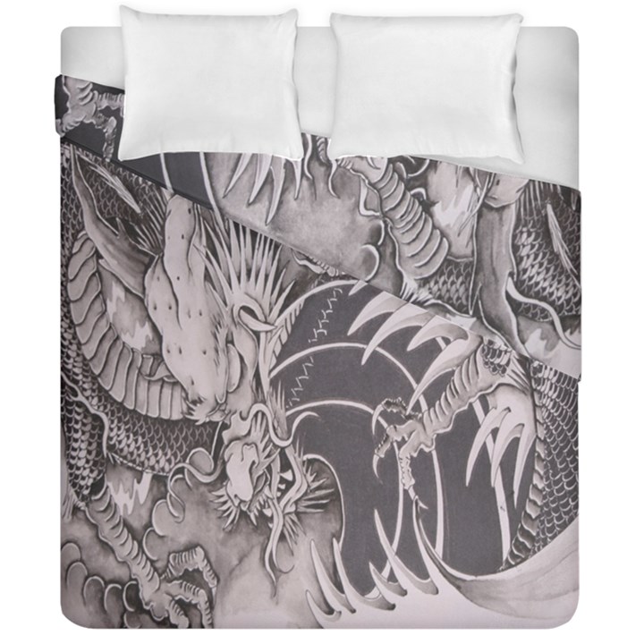 Chinese Dragon Tattoo Duvet Cover Double Side (California King Size)