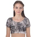 Chinese Dragon Tattoo Velvet Short Sleeve Crop Top  View1