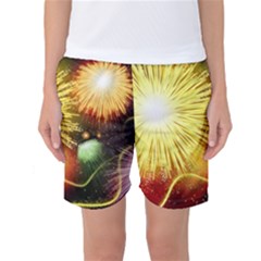 Celebration Colorful Fireworks Beautiful Women s Basketball Shorts by Sapixe