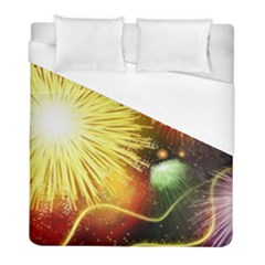 Celebration Colorful Fireworks Beautiful Duvet Cover (full/ Double Size)