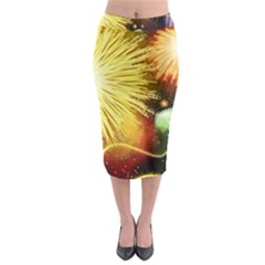 Celebration Colorful Fireworks Beautiful Midi Pencil Skirt by Sapixe