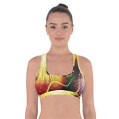 Celebration Colorful Fireworks Beautiful Cross Back Sports Bra by Sapixe