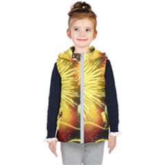 Celebration Colorful Fireworks Beautiful Kid s Hooded Puffer Vest by Sapixe