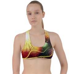 Celebration Colorful Fireworks Beautiful Criss Cross Racerback Sports Bra by Sapixe