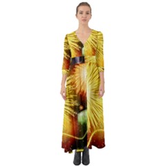 Celebration Colorful Fireworks Beautiful Button Up Boho Maxi Dress by Sapixe